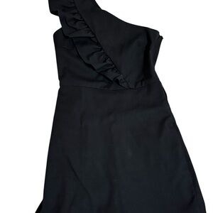 Zara Elegant One-Shoulder Black Dress size XS